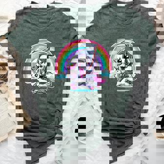 Grim Reaper Riding Unicorn Rainbow Heavy Metal Bella Canvas T-shirt - Thegiftio