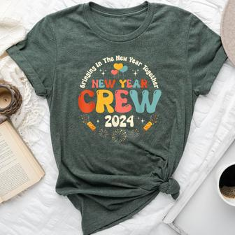 Groovy 2024 New Year's Crew Family Couple Friends Matching Bella Canvas T-shirt - Thegiftio UK