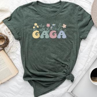 Groovy Gaga Grandmother Flowers Gaga Grandma Bella Canvas T-shirt - Thegiftio UK