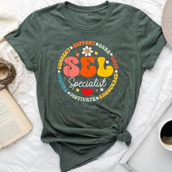 Groovy Social Emotional Learning Teacher Sel Specialist Bella Canvas T-shirt | Mazezy