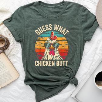 Guess What Chicken Butt Retro Vintage Chicken Meme Bella Canvas T-shirt - Monsterry