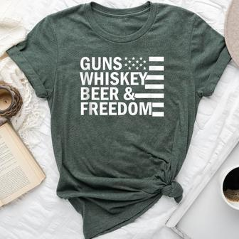 Guns Whiskey And Freedom Usa America American Bella Canvas T-shirt - Monsterry AU