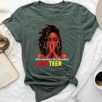 Hair Black Woman Remembering My Ancestors Junenth Bella Canvas T-shirt - Seseable