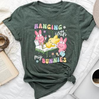 Hanging With My Bunnies Nurse Happy Easter Day Bella Canvas T-shirt - Monsterry CA