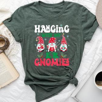 Hanging With My Er Gnomies Nurse Gnome Xmas Light Christmas Bella Canvas T-shirt - Monsterry