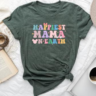 Happiest Mama On Earth Retro Groovy Mom Happy Mother's Day Bella Canvas T-shirt | Mazezy