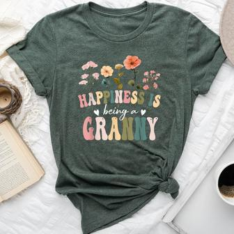 Happiness Is Being A Granny Floral Granny Mother's Day Bella Canvas T-shirt - Monsterry