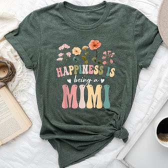 Happiness Is Being A Mimi Floral Mimi Mother's Day Bella Canvas T-shirt | Mazezy CA
