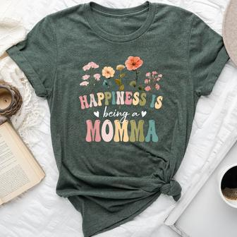 Happiness Is Being A Momma Floral Momma Mother's Day Bella Canvas T-shirt - Seseable