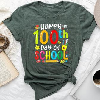 Happy 100Th Day Of School 100 Days Of School Teacher Student Bella Canvas T-shirt - Monsterry