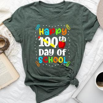 Happy 100Th Days Of School Teacher Boys Girls 100 Days Bella Canvas T-shirt - Thegiftio UK