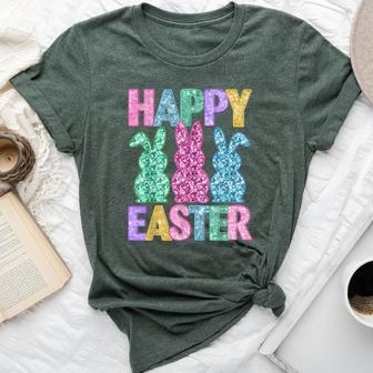 Happy Easter Bunny Rabbit Easter Day Girls Bella Canvas T-shirt | Mazezy