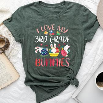 Happy Easter Day Teacher I Love My 3Rd Grade Bunnies Student Bella Canvas T-shirt | Mazezy