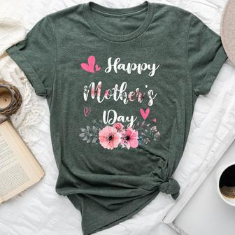 Happy Mother's Day 2024 Cute Floral For Mom Grandma Bella Canvas T-shirt | Mazezy