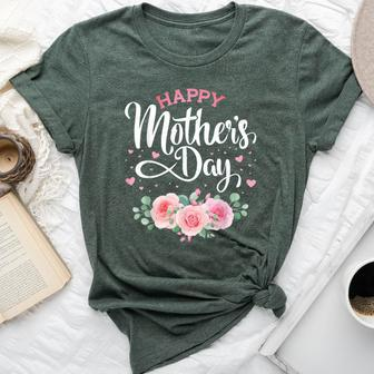 Happy With Flowers For Mom And Great Grandma Bella Canvas T-shirt | Mazezy DE