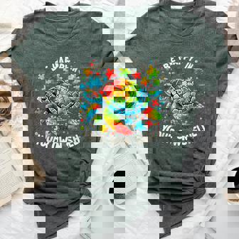 Be Happy In Your Own Shell Autism Awareness Rainbow Turtle Bella Canvas T-shirt - Monsterry