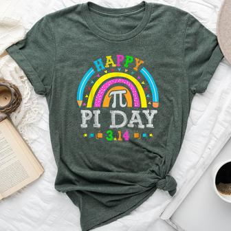 Happy Pi Day 2024 Rainbow Math Lover Teacher Geek Student Bella Canvas T-shirt | Mazezy