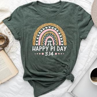 Happy Pi Day Mathematic Math Teacher Leopard Rainbow Bella Canvas T-shirt | Mazezy