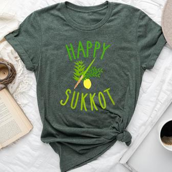 Happy Sukkot Four Species Jewish Holiday Israel Sukkah Bella Canvas T-shirt - Monsterry AU