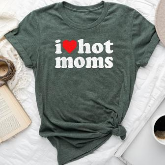 I Heart Hot Moms I Love Hot Moms Distressed Retro Vintage Bella Canvas T-shirt | Mazezy
