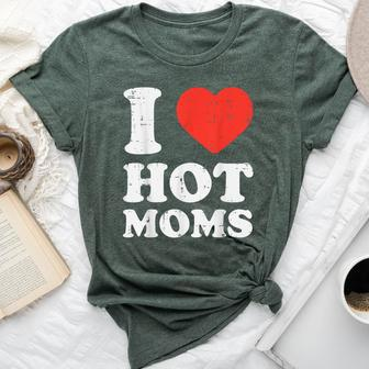 I Heart Love Hot Moms Humor Couple Matching Dad Men Bella Canvas T-shirt - Thegiftio UK