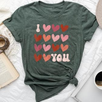 I Heart Love You Valentine Couple Matching Kid Bella Canvas T-shirt - Seseable