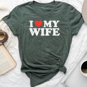I Heart My Wife Love Wifey Couple Matching Husband Dad Men Bella Canvas T-shirt - Thegiftio UK