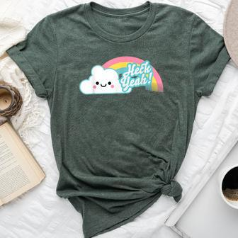 Heck Yeah Cute Kawaii Rainbow Bella Canvas T-shirt - Monsterry