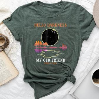Hello Darkness My Old Friend Eclipse 2024 Kid Bella Canvas T-shirt | Mazezy