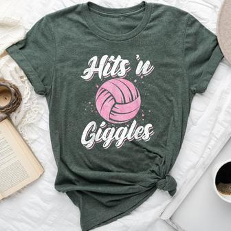 Hits 'N Giggles Volleyball Player Team Volleyball Women Bella Canvas T-shirt - Thegiftio UK