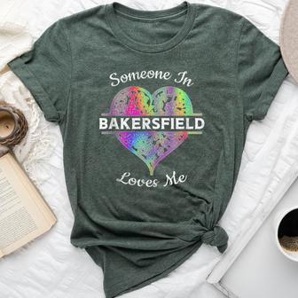 Hometown Rainbow Pride Heart Someone In Bakersfield Loves Me Bella Canvas T-shirt - Monsterry UK