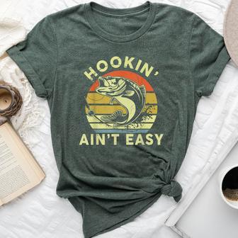 Hooking Ain't Easy- Adult Humor Fishing Bella Canvas T-shirt - Monsterry