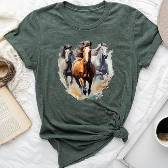 Horses Collage Horse Lover Graphic For Boys Girls Bella Canvas T-shirt - Thegiftio UK
