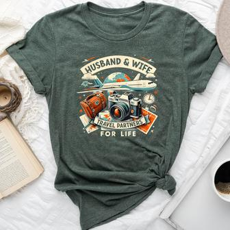 Husband & Wife Travel Partners For Life Family Couple Trip Bella Canvas T-shirt - Thegiftio UK