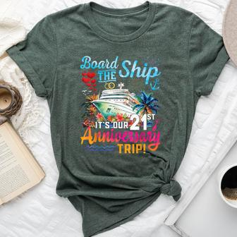 Husband Wife 21St Marriage Anniversary Cruise Ship Vacation Bella Canvas T-shirt | Mazezy