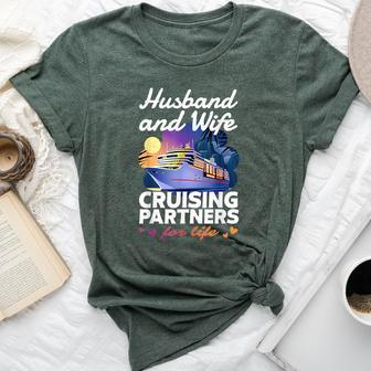 Husband And Wife Cruise 2024 Matching Couple Outfits Bella Canvas T-shirt - Monsterry