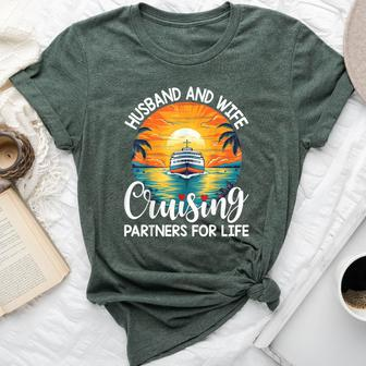 Husband Wife Cruising Partners For Life Cruise Vacation Bella Canvas T-shirt - Seseable