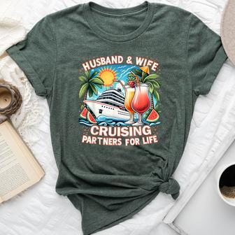 Husband And Wife Cruising Partners For Life Honeymoon Cruise Bella Canvas T-shirt - Thegiftio UK