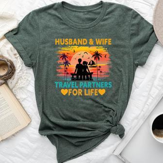 Husband And Wife Travel Partners For Life Beach Traveling Bella Canvas T-shirt | Mazezy CA
