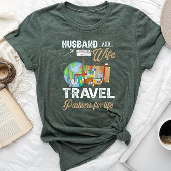 Husband And Wife Travel Partners For Life Couple Bella Canvas T-shirt - Monsterry UK
