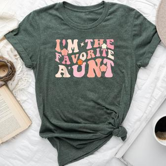 I'm The Favorite Aunt Cute Newborn Family Groovy Bella Canvas T-shirt | Mazezy