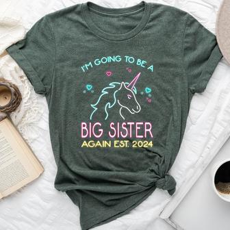 I'm Going To Be A Big Sister Again Est 2024 Unicorn Bella Canvas T-shirt - Monsterry AU