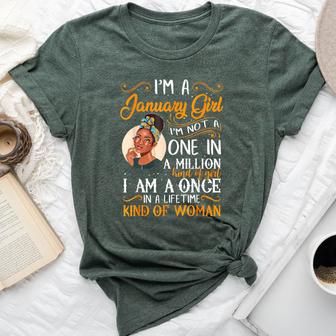 I'm A January Girl Black Capricorn Birthday Bella Canvas T-shirt - Monsterry UK