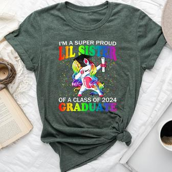 I'm A Super Proud Lil Sister Of A Class Of 2024 Graduate Bella Canvas T-shirt - Seseable