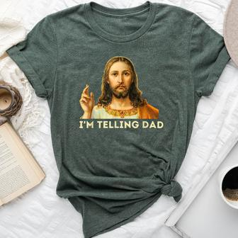I'm Telling Dad Religious Christian Jesus Meme Bella Canvas T-shirt - Seseable