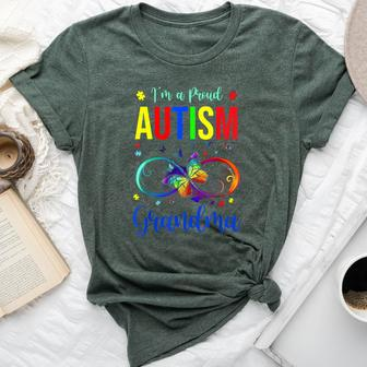 Infinity Im A Proud Grandma Autism Awareness Butterfly Bella Canvas T-shirt - Seseable