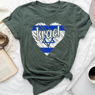 Israel For Israeli Heart Flag For Israelite Bella Canvas T-shirt - Monsterry