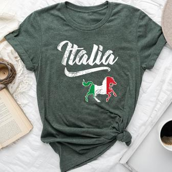 Italia Flag Horse Italian Italy Vintage Distressed Fade Bella Canvas T-shirt - Monsterry CA
