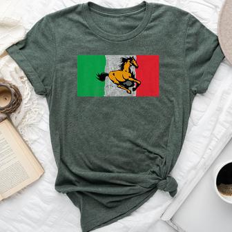 Italian Horse Stallion Pony Italy Pride Flag Bella Canvas T-shirt - Monsterry