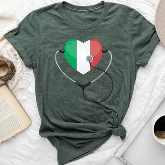 Italian Nurse Doctor National Flag Colors Of Italy Medical Bella Canvas T-shirt - Monsterry UK